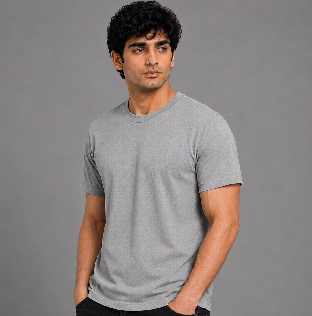 Regular Fit Round Neck T-Shirt - Steel Grey