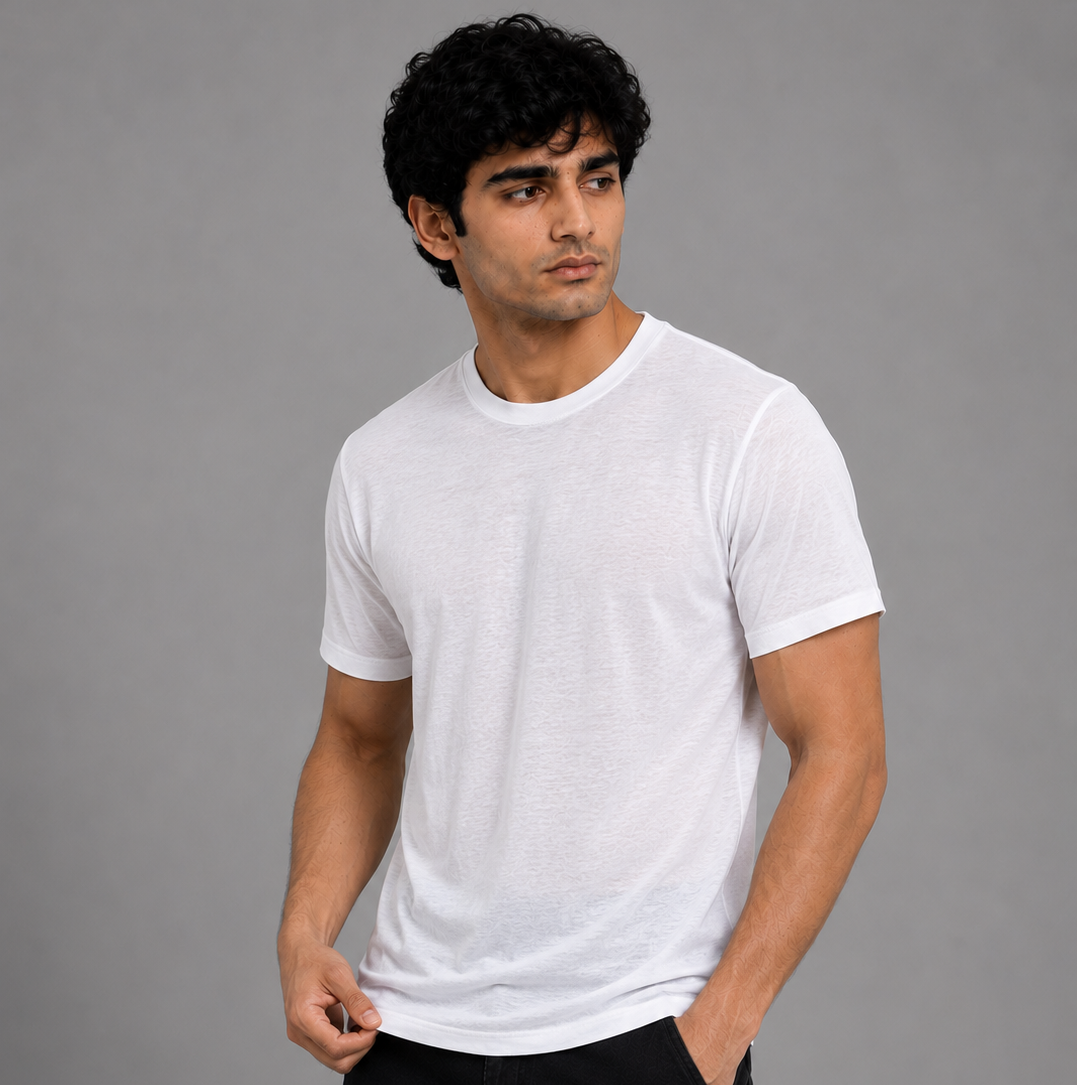 Regular Fit Round Neck T-Shirt - White