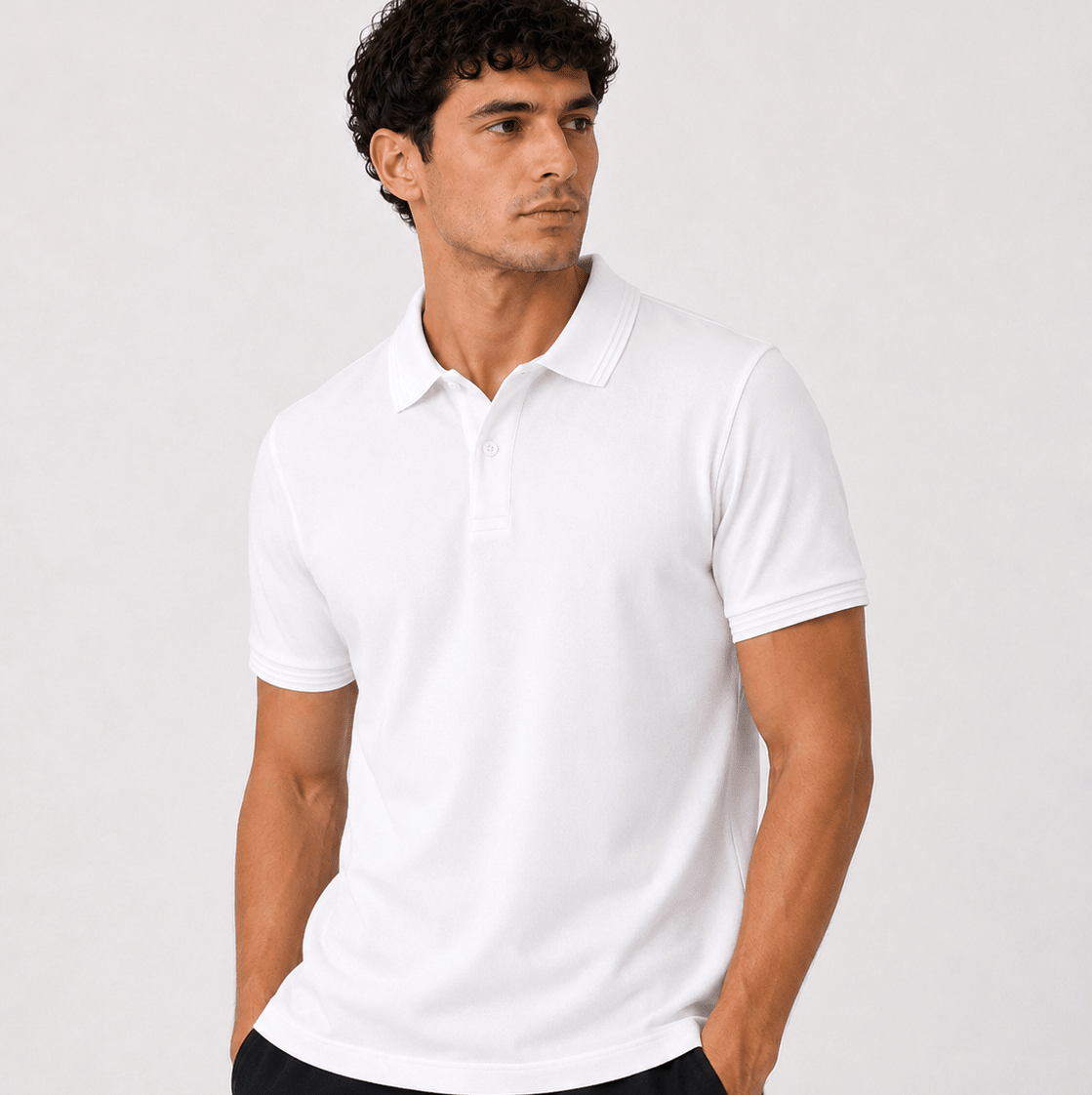 Pique Polo Shirt - White