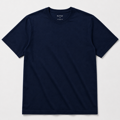 Regular Fit Round Neck T-Shirt - Navy Blue