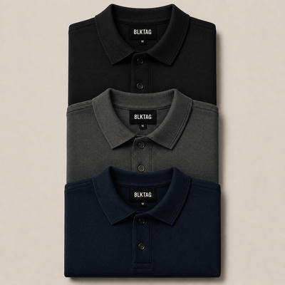 Bundle of 3 Polos (Black, Navy and Grey) 