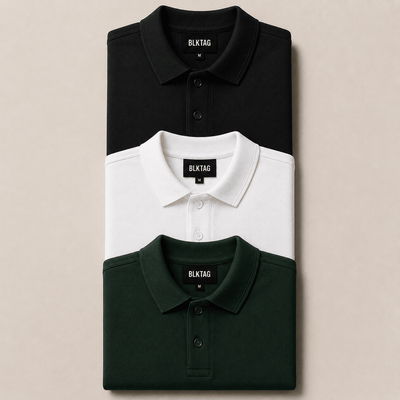 Bundle of 3 Polos (Black, White and Bottle Green) 