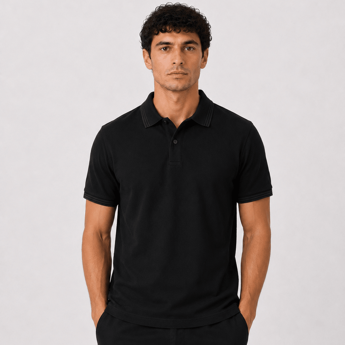 Pique Polo Shirt - Black 