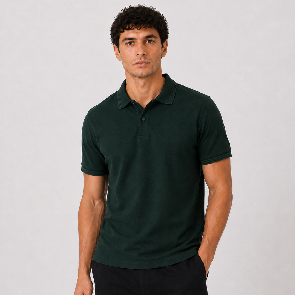 Pique Polo Shirt - Bottle Green 