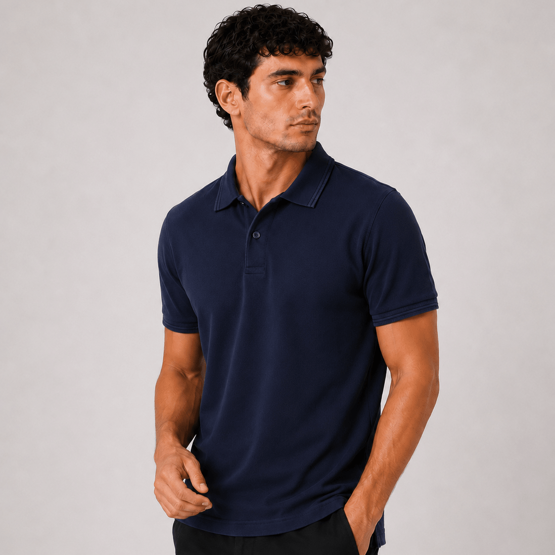 Pique Polo Shirt - Navy Blue 