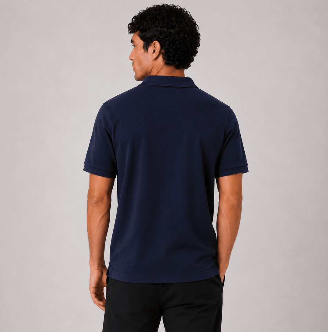 Pique Polo Shirt - Navy Blue 