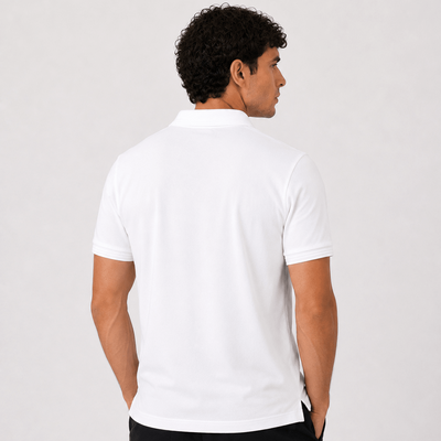 Pique Polo Shirt - White 