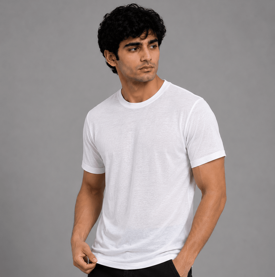 Regular Fit Round Neck T-Shirt - White 