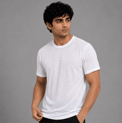 Regular Fit Round Neck T-Shirt - White 